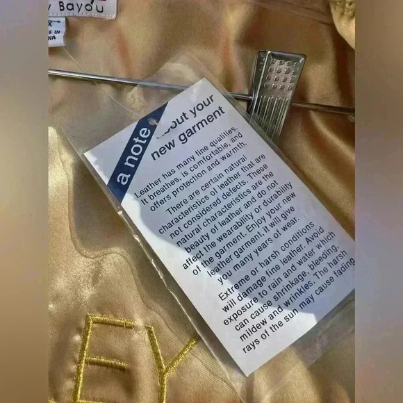 Bradley Bayou Yellow Ruffled Leather Jacket Womens Sz 1X NWT "New Vintage" - Picture 7 of 10